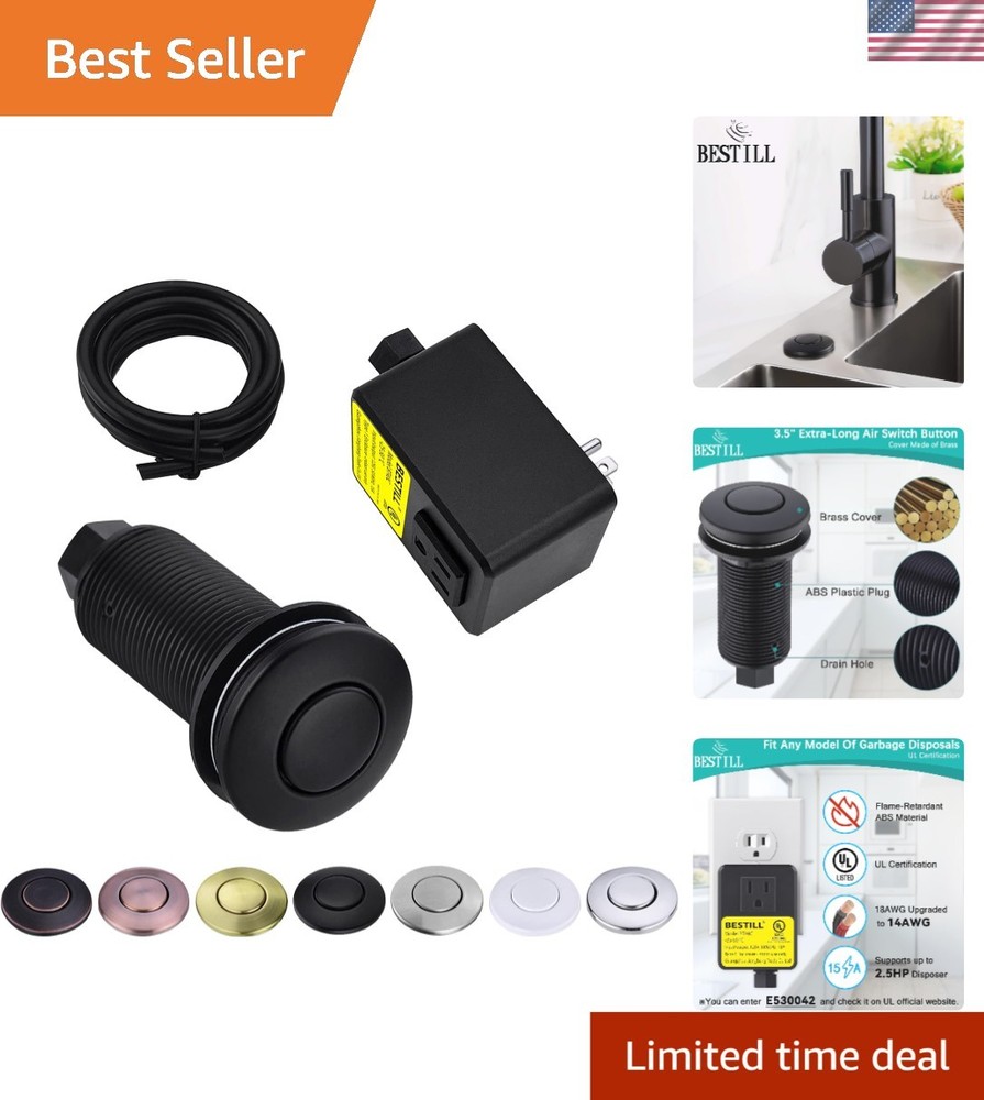 Luxurious Brass-Covered Garbage Disposal Air Switch with Easy Installation