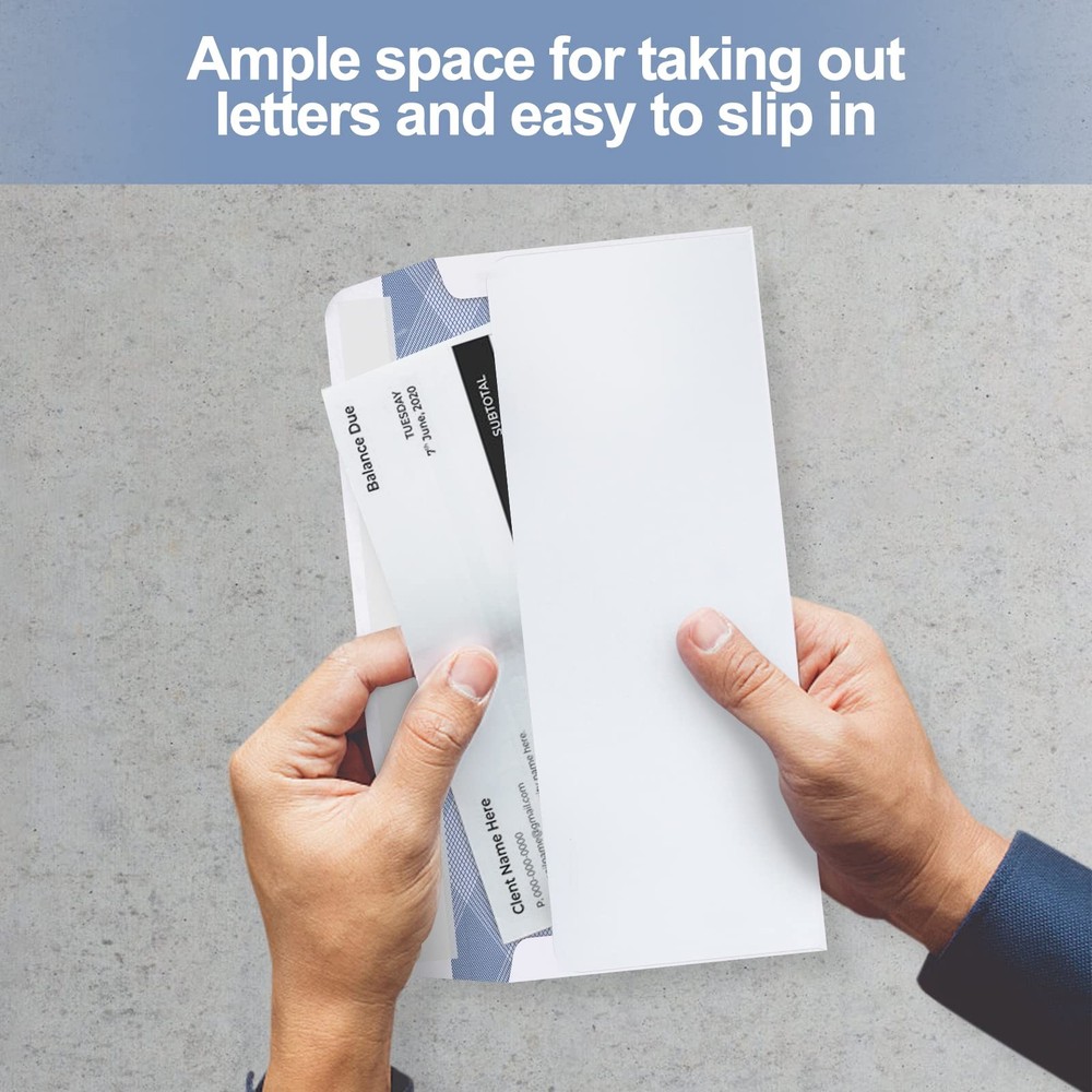 500#9 Double Window Security Envelopes, NO.9 Self Seal White Envelopes Design...