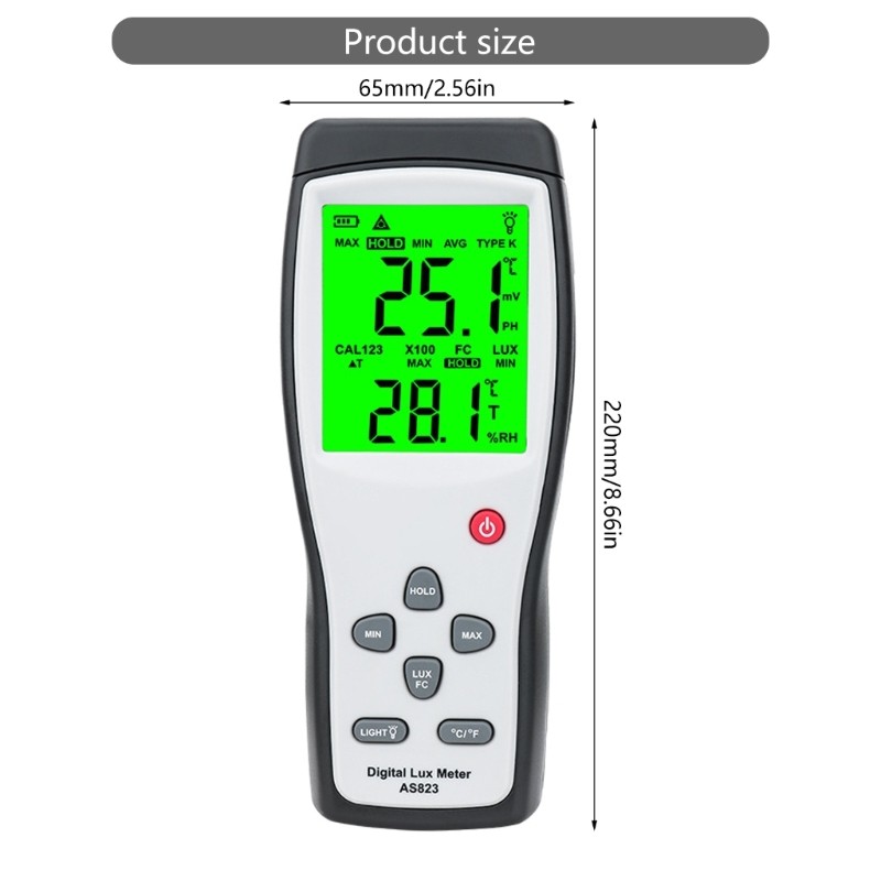 Professional Sensory AS823 Digital Meter High Precise Split Luxometer