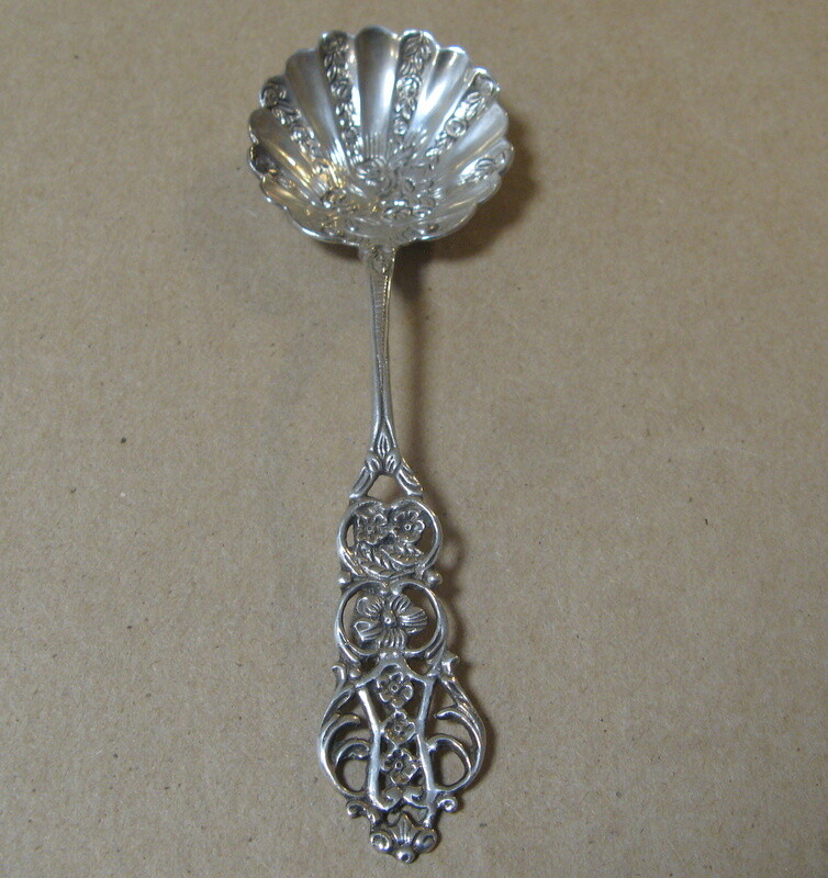 Vintage GEWE M Swedish Silver Berry Serving Spoon Signed