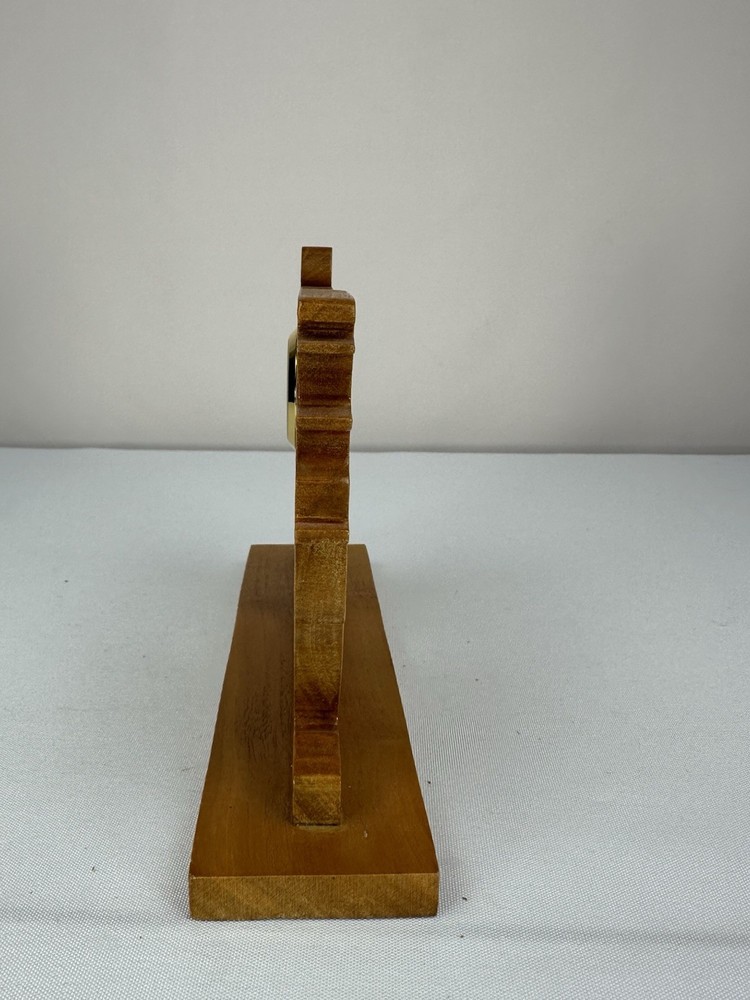 Handmade Wooden Desk Clock Featuring A Train Design