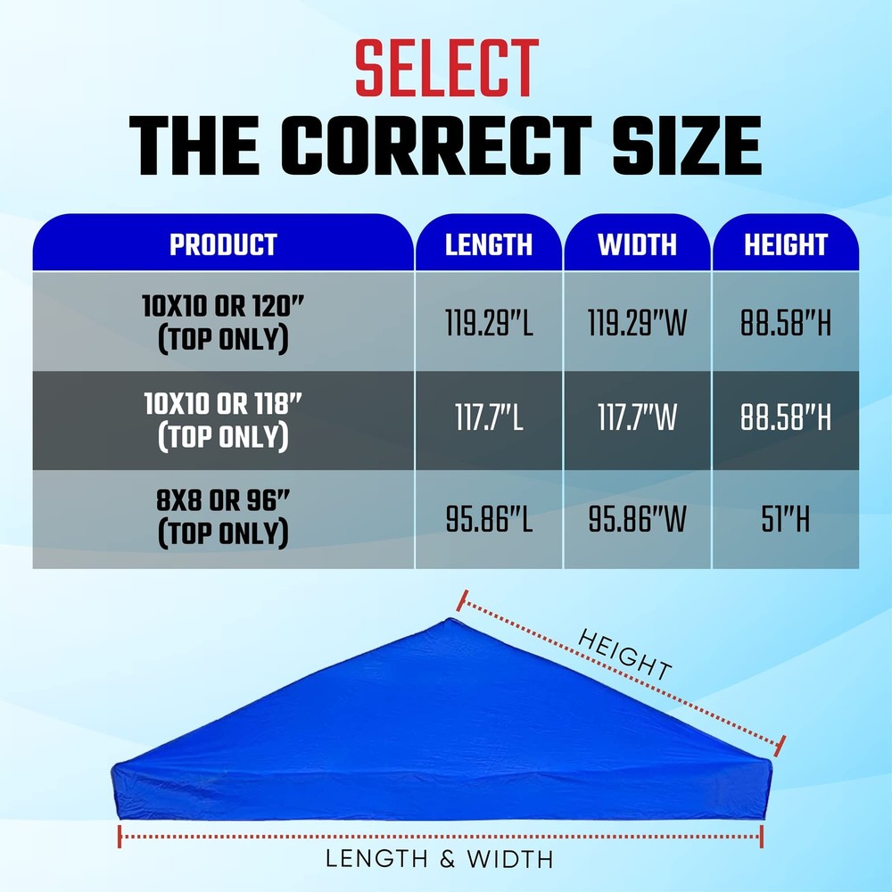 UV Protected Pop Up Canopy Replacement (96 Inches UV) 96 Inches UV
