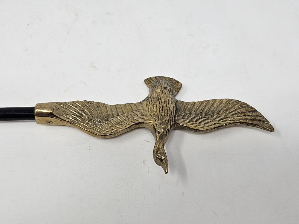 Vintage Brass Mallard Duck Fireplace Hook Damper Flue Pull