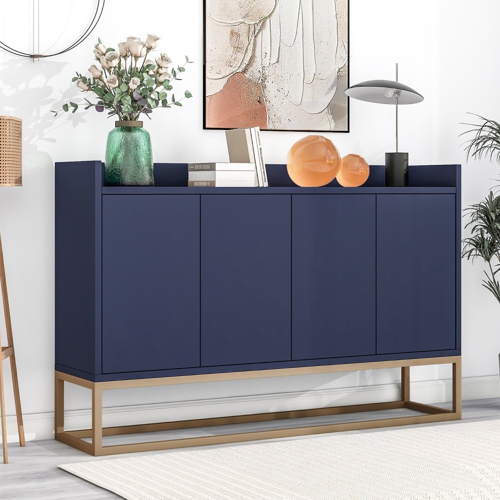 Modern Sideboard Elegant Buffet Cabinet with Large Storage Space (Navy)