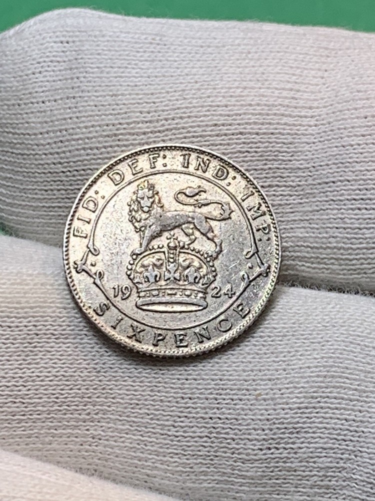 1924 Great Britain 🇬🇧 Silver Six 6 Pence (A2184)