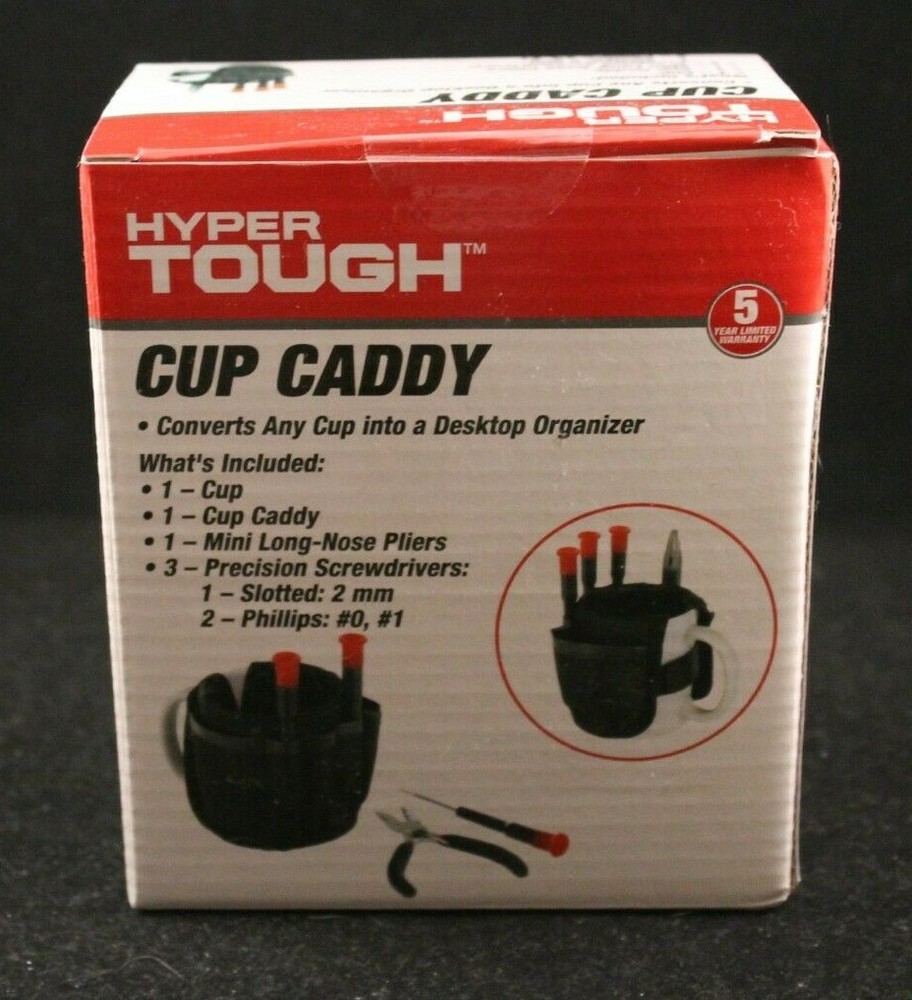 Hyper Tough - Cup Caddy - Desktop Tool Set Organizer - Includes Mug