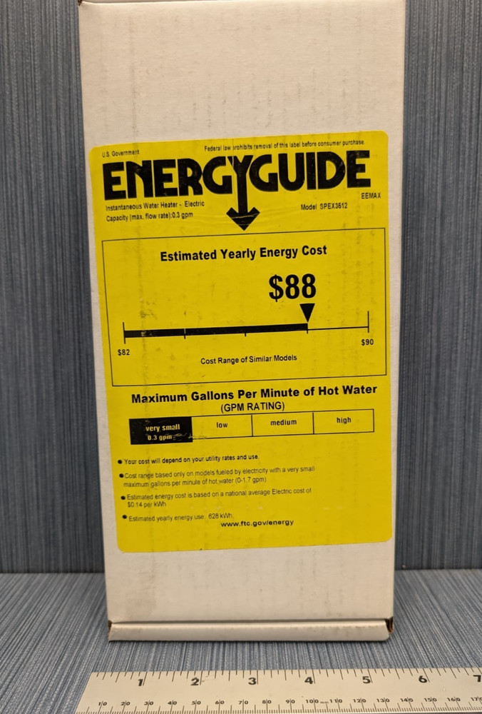 Eemax SPEX3512 FlowCo Electric Tankless Water Heater 10AWG 120V 3.5kW SEALED