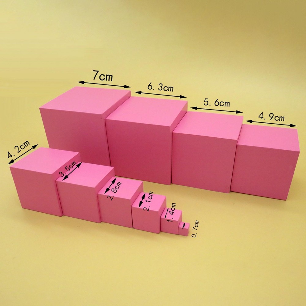 Montessori Learning Pink Tower Professional Early Teaching Learning Educational