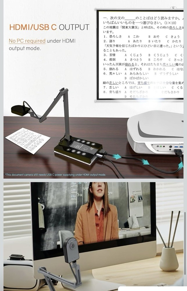 HDMI/USB Document Camera 15MP - LED Light - For Teaching and Presenting - NIB