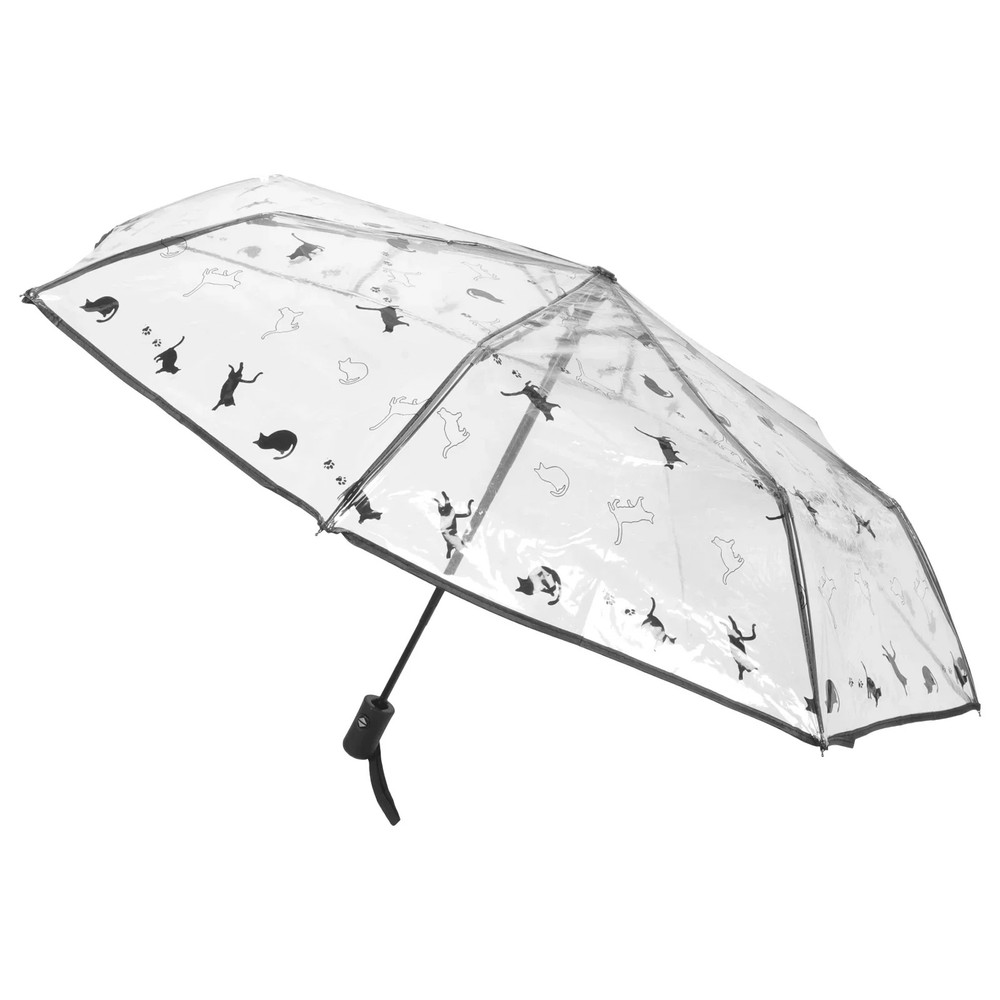 Folding Umbrella Compact Transparent Automatic Travel Rain Gear Backpack