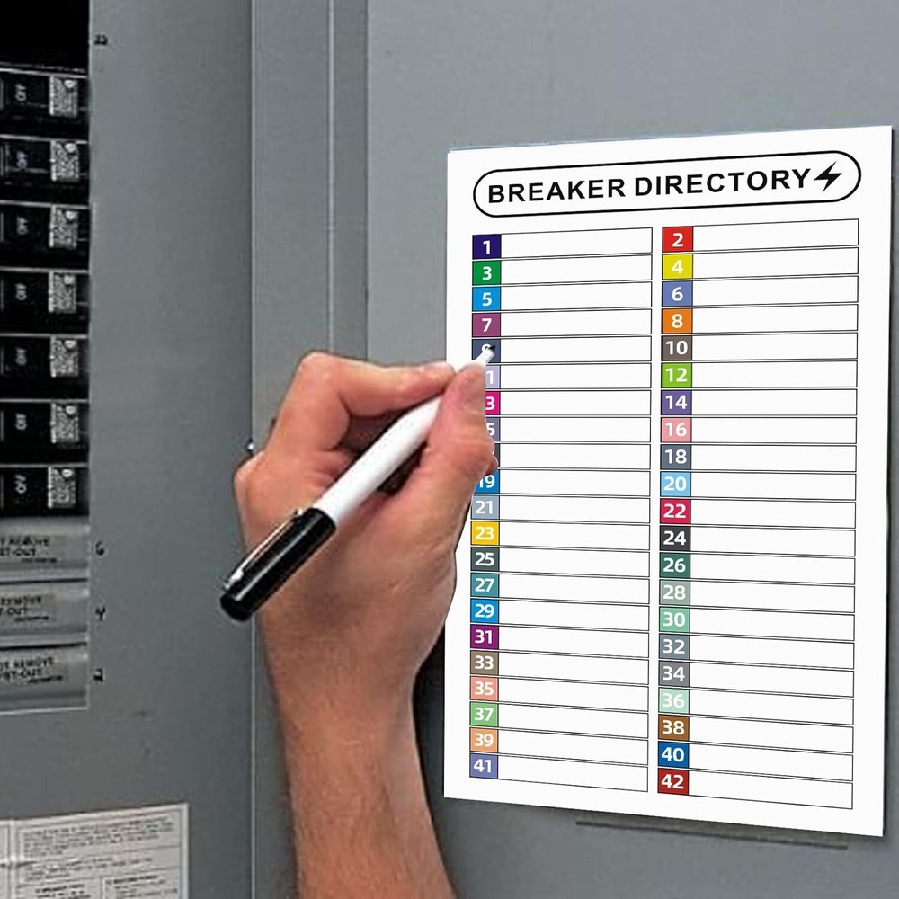 16 Waterproof Electrical Panel Labels - Colorful Circuit Identifier Stickers