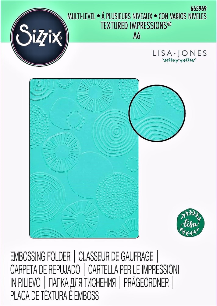 Abstract Rounds Textured Impressions Multilevel A6 Embossing Folder 665969 NEW