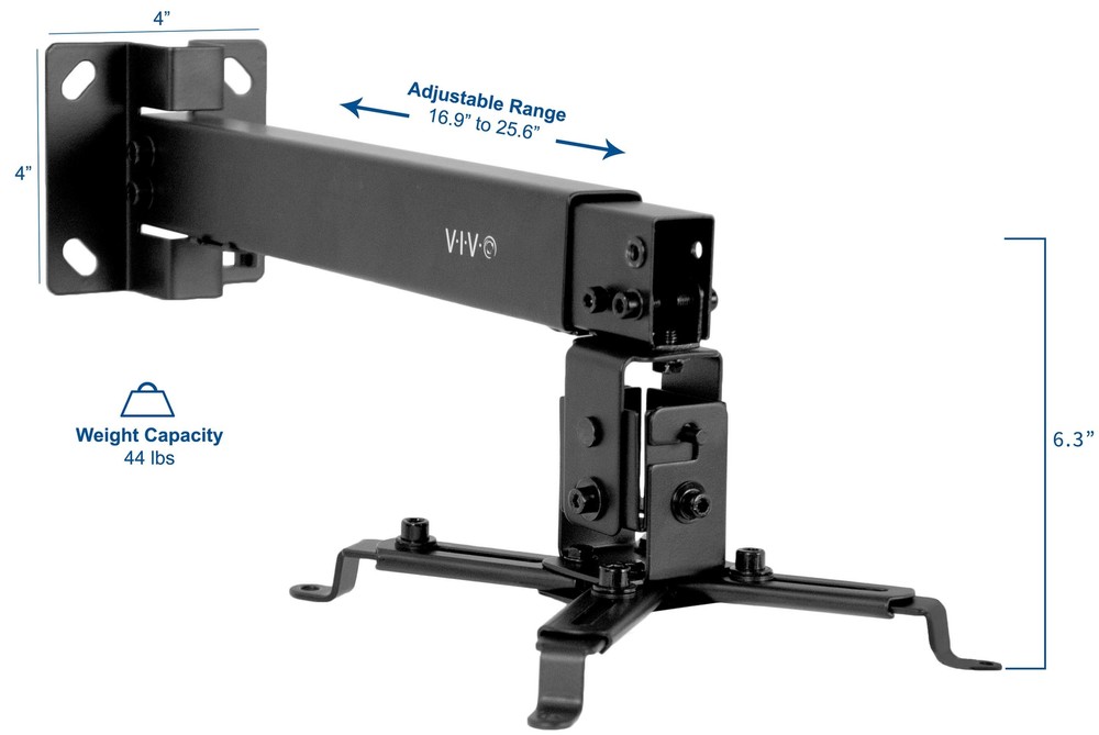 VIVO Universal Adjustable Wall Ceiling Projector Mount Extend Length Projection