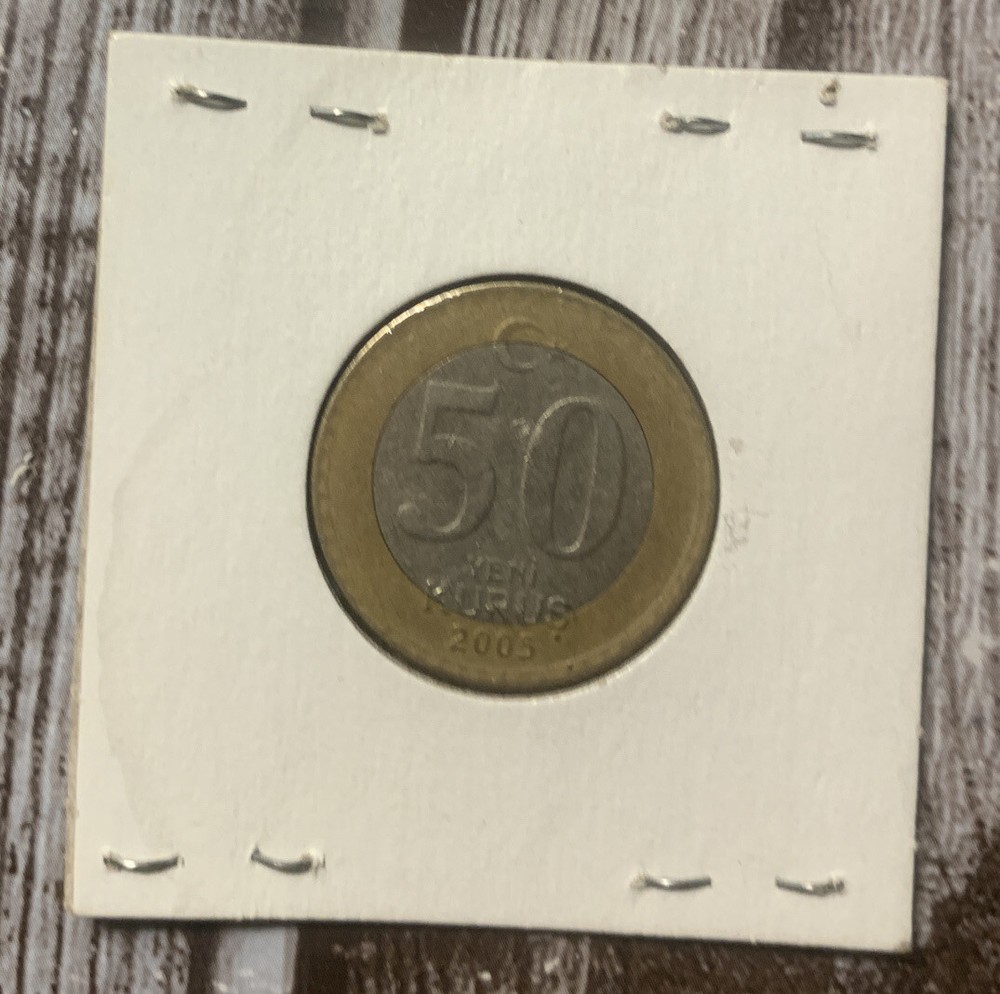 Turkey 50 Kurus 2005 Bimetallic Coin