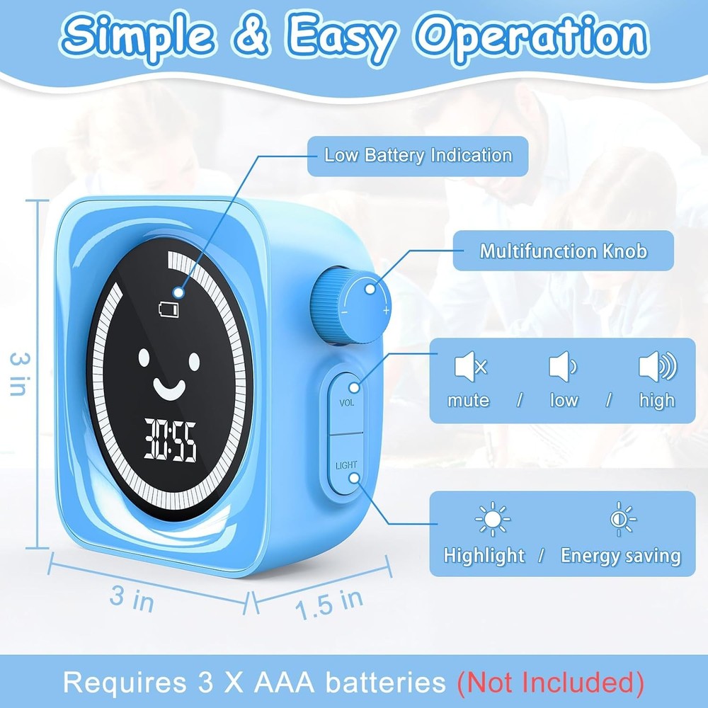 Visual Timer for Kids, 99 Minute Digital Cute Kids Visual Timer Classroom Timer