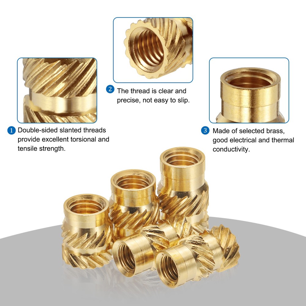 305pcs M3 M4 M5 Metric Threaded Inserts Brass Heat Set