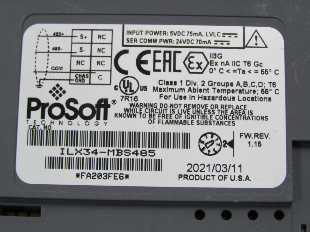 💥NEW PROSOFT ILX34-MBS485 SERIAL MODULE FOR COMPACTLOGIX POINT