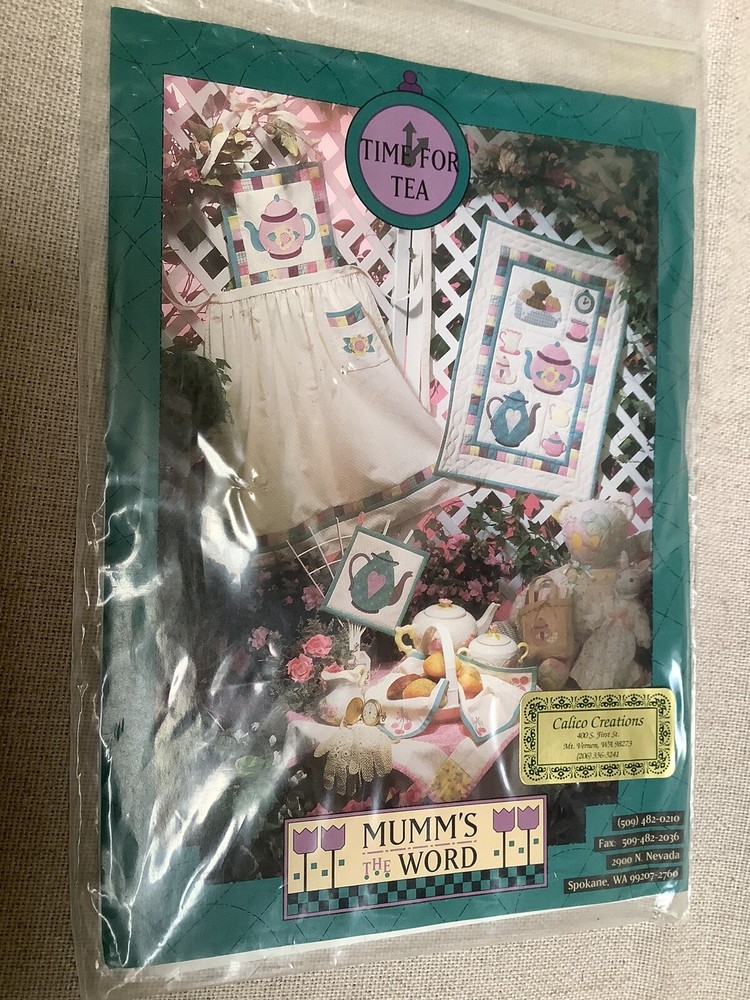 Mumm's the Word Apron Quilt Potholder Time for Tea Debbie Mumm Uncut Pattern