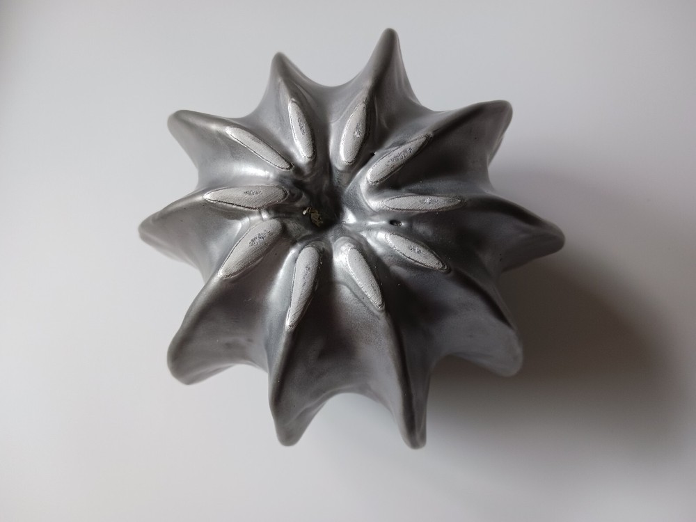 Unique Silver Colored Metal Vase 5 inches