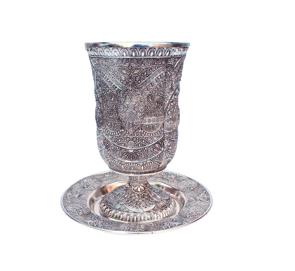 Kiddush Cup For Shabbat , Silver plated 12 Cm Height