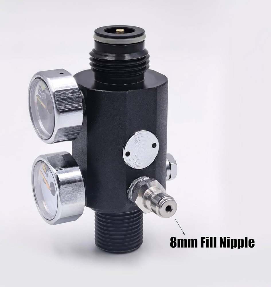 Adjustable Compressed Air Regulator Dual Gauge Pneumatic Air Valve Input 4500...
