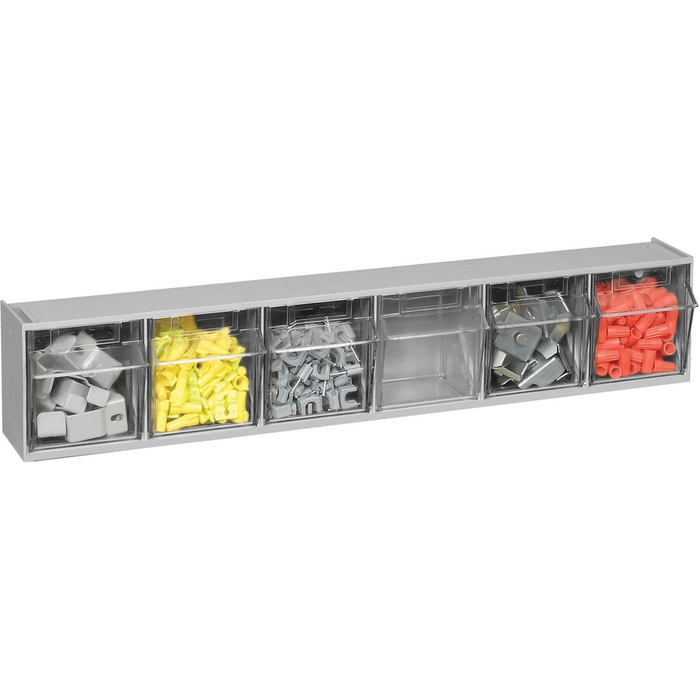 Quantum QTB306 Tilt Out Storage Bin- 6 Compartments Gray