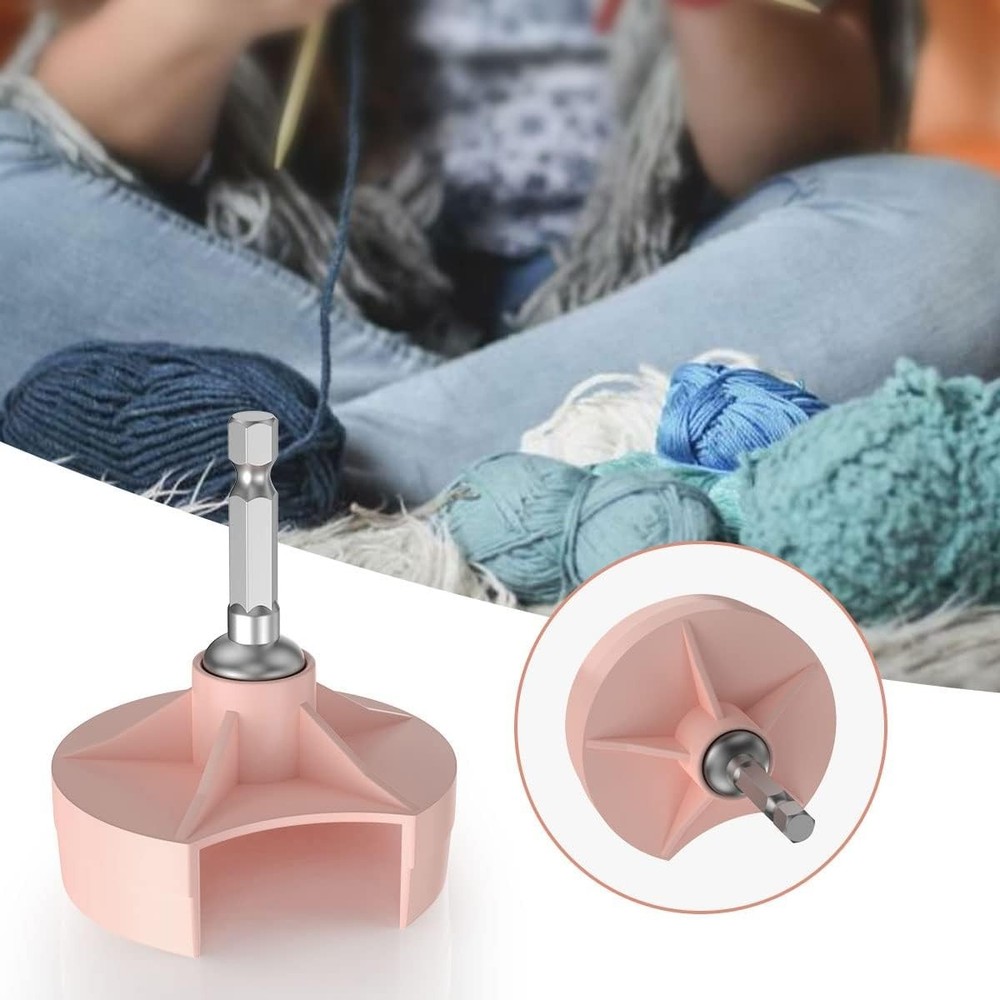 Efficient Pink Knitting Machine Adapter: Quick Crank Handle for DIY Projects