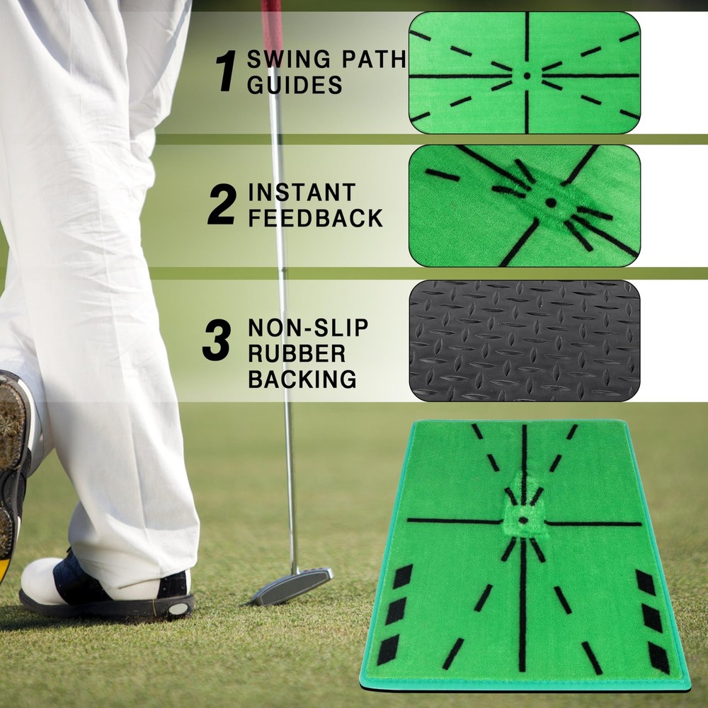 Professional Path Feedback Golf Hitting Mat, Improve Swing Accuracy Golf Mat,...