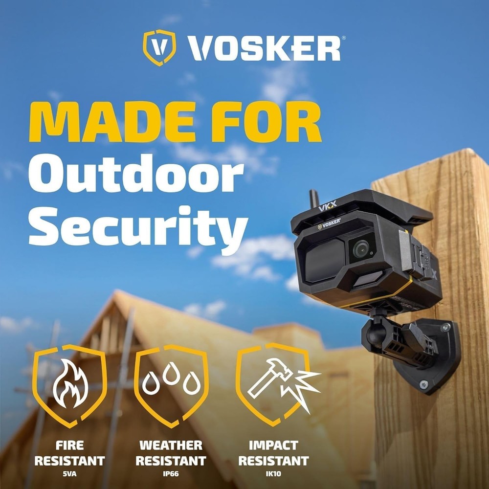 VKX Solar 4G LTE Security Camera 2-Pack Wireless Construction Site No WiFi