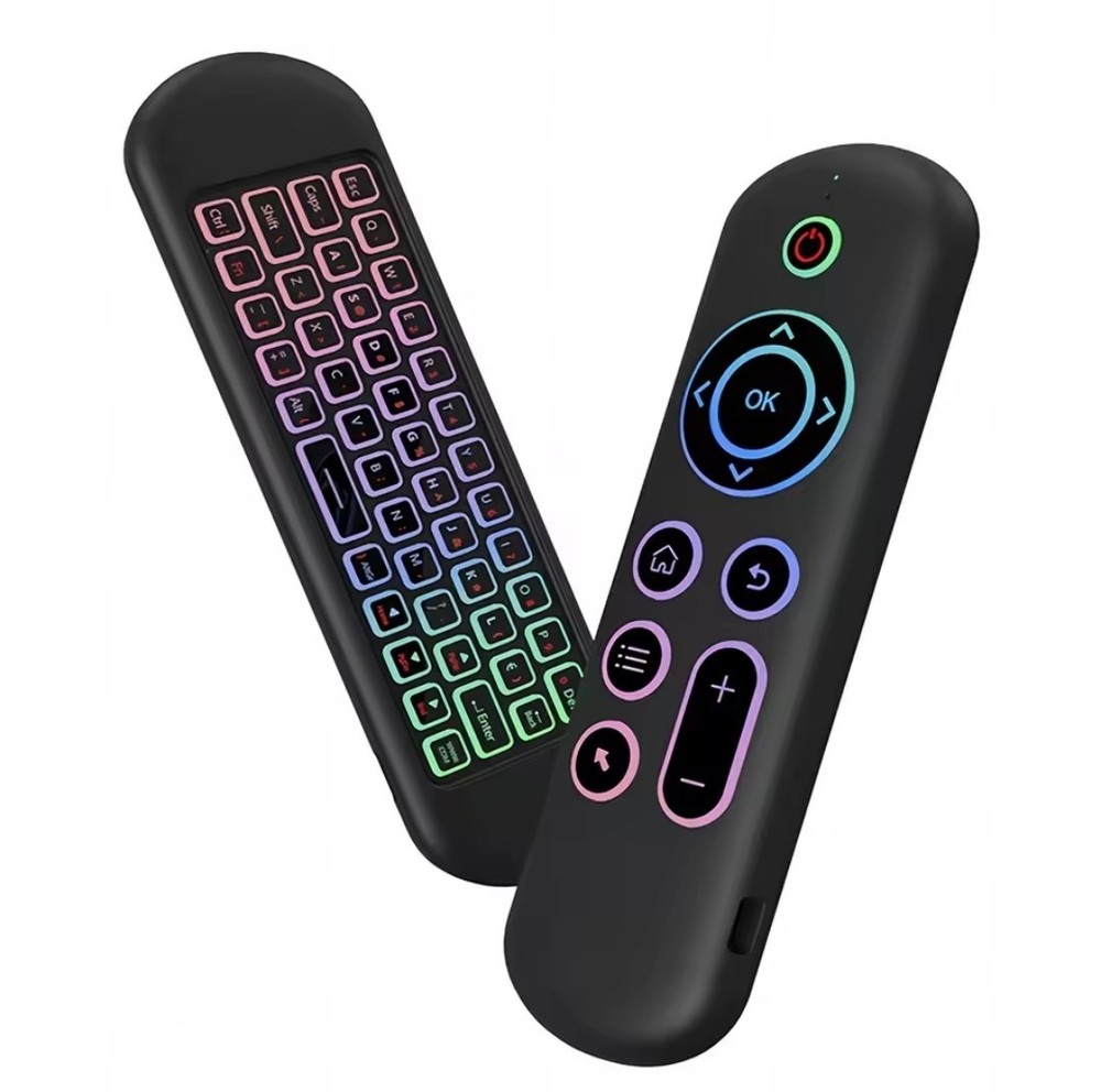 Bluetooth 5.2 Mini Keyboard Air Mouse RGB Backlit Wireless Remote for Android TV