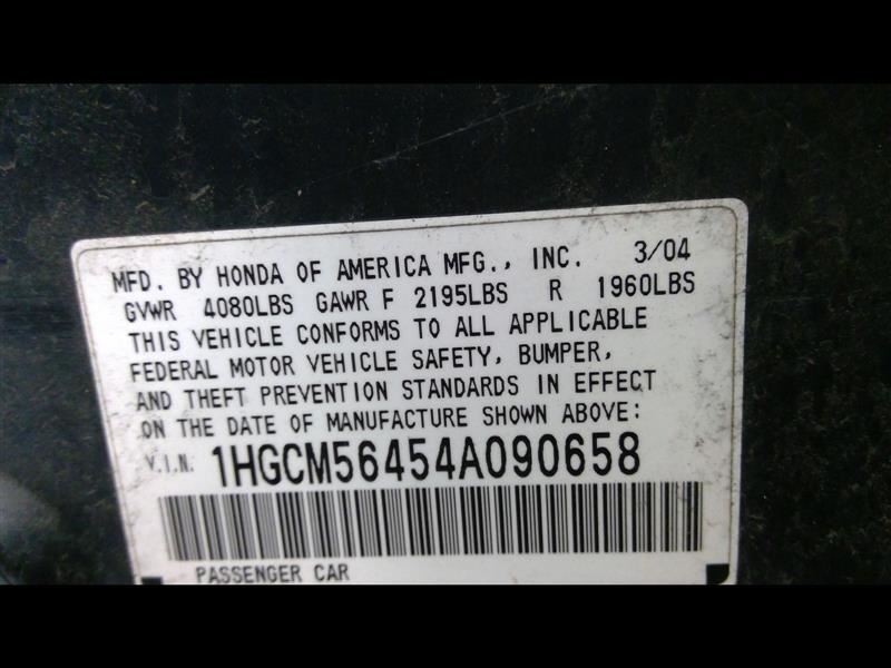 ACCORD 2004 Headrest 367509