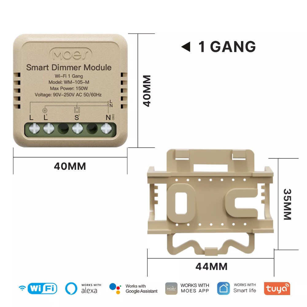 1/20X WiFi Smart Wall Light Dimmer Switch Module 3Way Alexa Google APP Timer