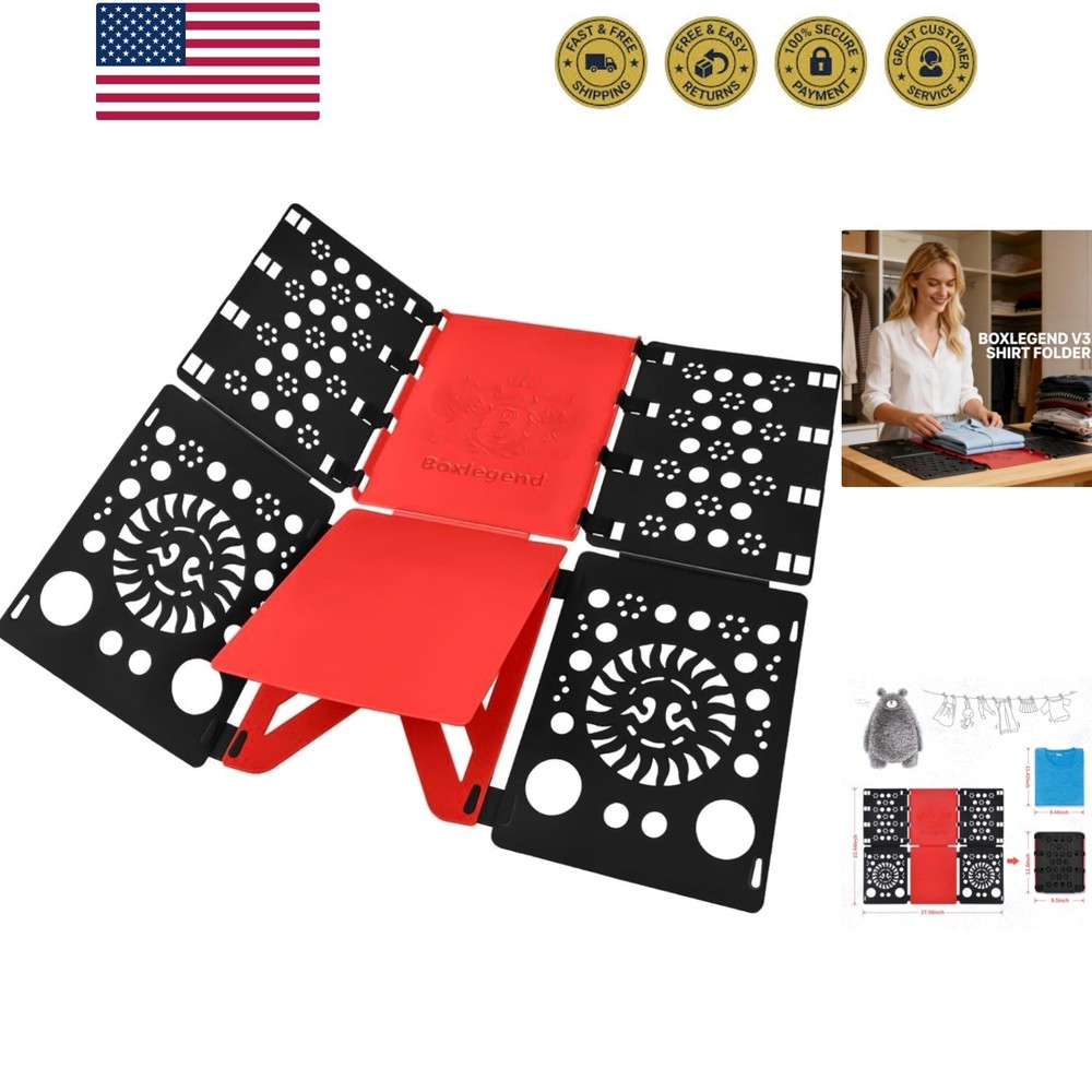 Version 3 Shirt Folding Board t Shirts Clothes Folder Durable Plastic Folding...