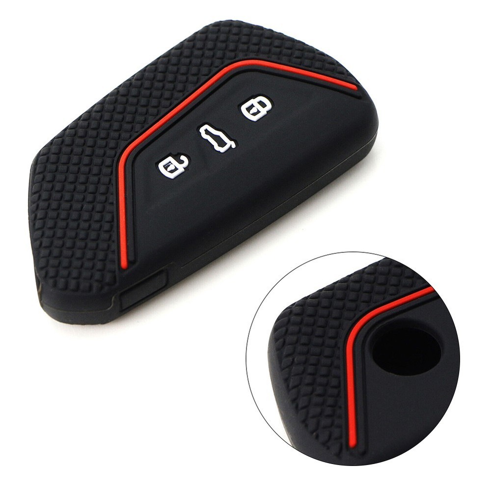 Key Case Waterproof Black Black Red Line For Golf MK8 For ID.3 For ID.4