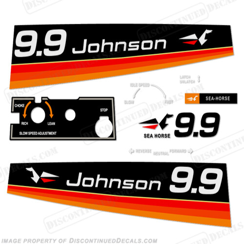 Fits Johnson 1974 9.9hp Decals