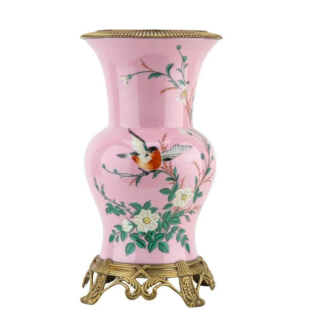 Khom Pink Floral Pattern Vase - Delamere Design