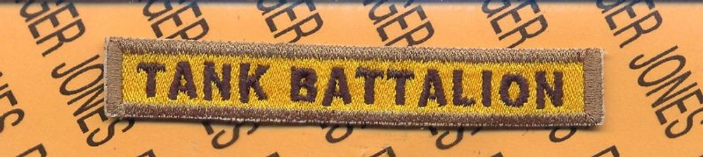 TANK BATTALION Armored Armor TD 4" tab patch  c/e