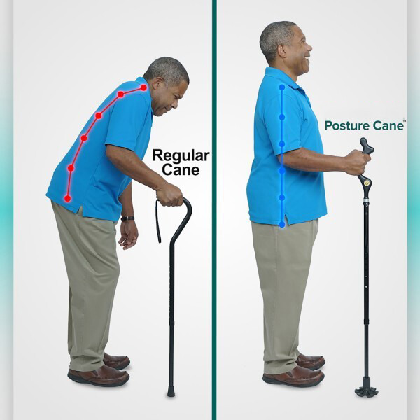 Straight Posture Cane Adjustable Height Walking Stick Folding Trekking Pole US