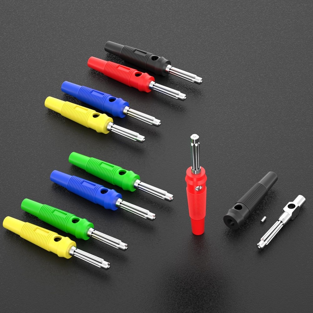 4mm High Current Banana Plugs Stackable 32a Screw Type Solderless Banana Connect