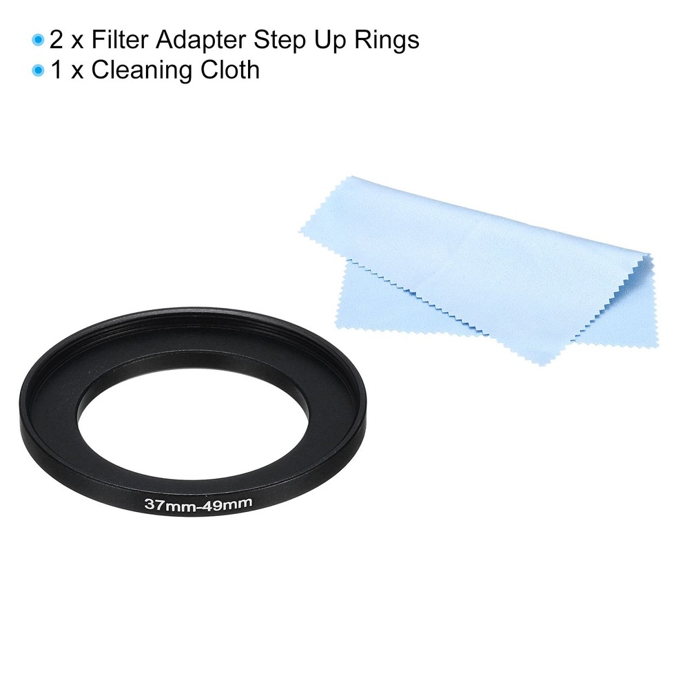37mm-49mm Step Up Ring Camera Lens Filter Adapter Ring Filter with Cloth