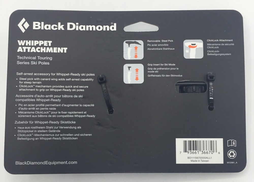 Black Diamond whippet attachment Self-arrest Pole Accessory Pick For Ski Poles