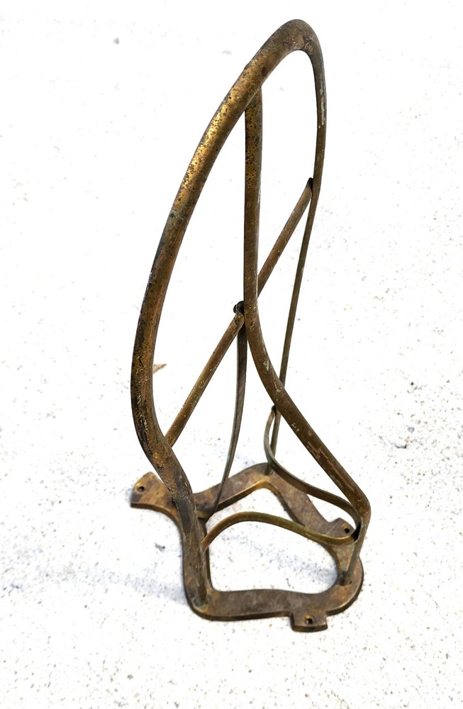 English Horse Saddle Wall Rack Solid Brass Vintage