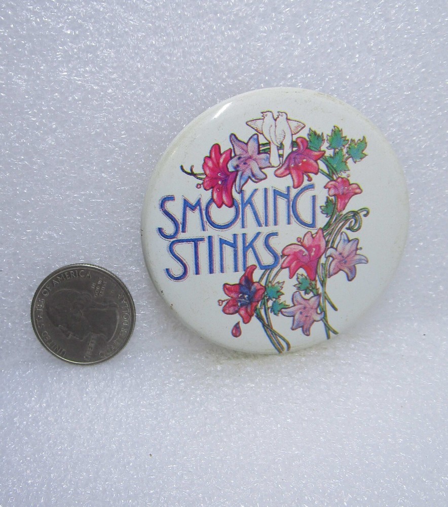 American Cancer Society Smoking Stinks Button Pin