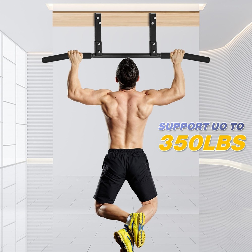 ATENTO Pull Up Bar, Chin Bars Ceiling Mount, Workout for Home Gym, Black