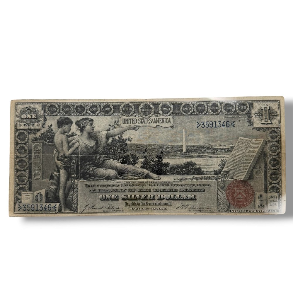 1896 U.S. $1 Education silver certificate banknote