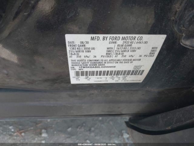 Passenger Right Front Window Regulator Fits 20-24 EXPLORER 4897439