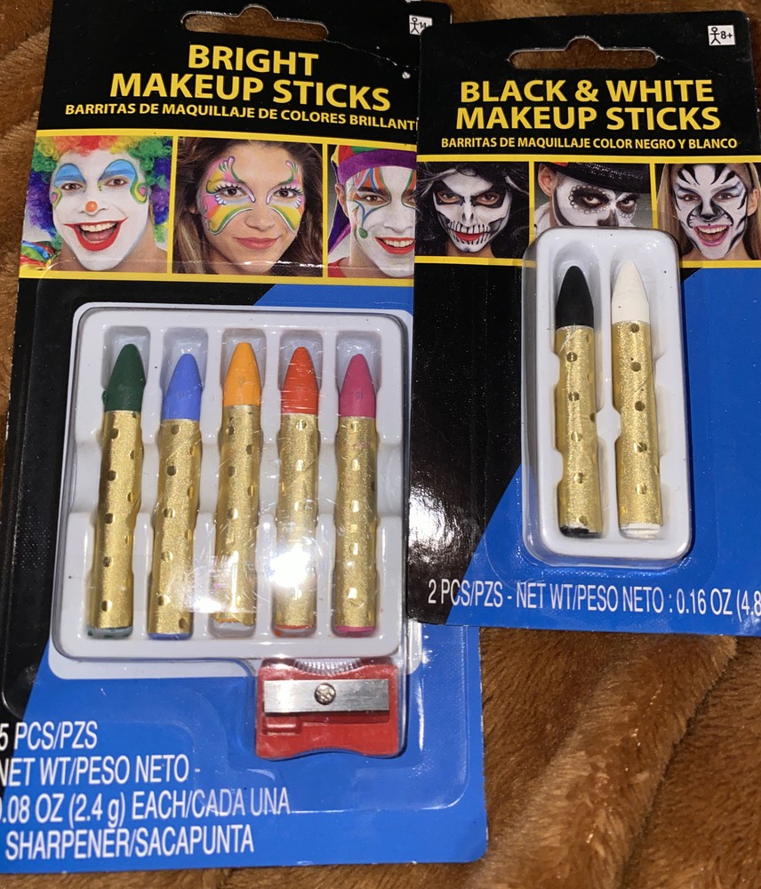 Halloween Make Up Sticks Bright Colored Make Up Crayons 2 Packs