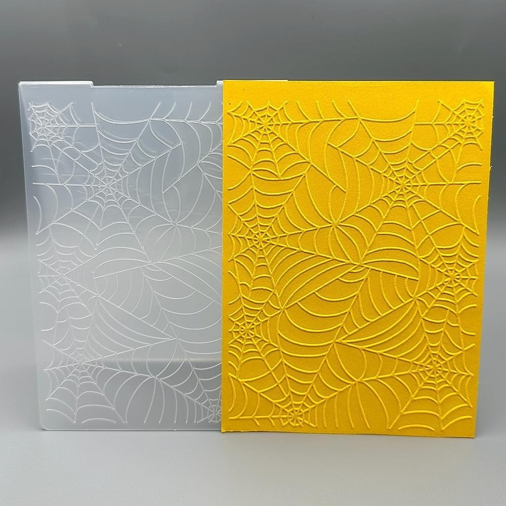 3D Plastic Embossing Folder Template Spider Web Texture A6 Size for Card Making