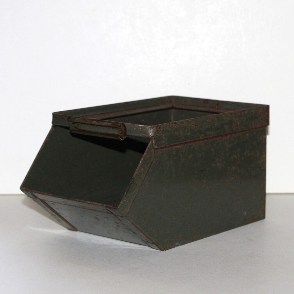 Vintage Stackbin No 0 stackable hardware organizer industrial Pawtucket green