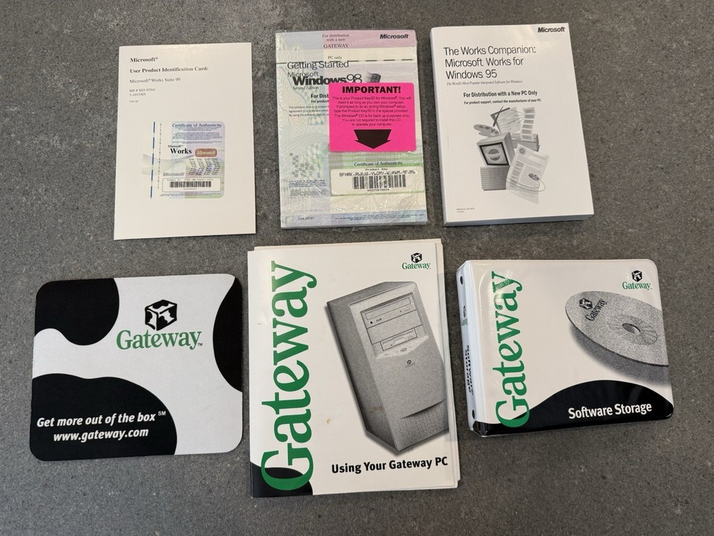 Gateway Windows 98 OEM Software Bundle with COA and Manuals